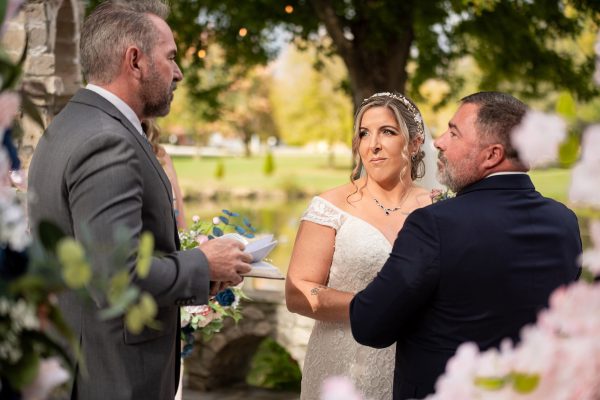 photo taken during a wedding ceremony at the links of kent