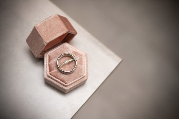 Wedding rings from Chatham hotel getting ready in the morning