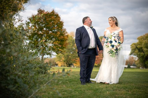 Posed photo of newly weds in Chatham