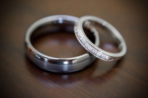 Macro photograph of wedding rings (a close up)