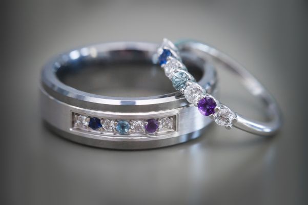 Close up photo of wedding rings