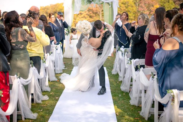 Walking down the isle Chatham Wedding